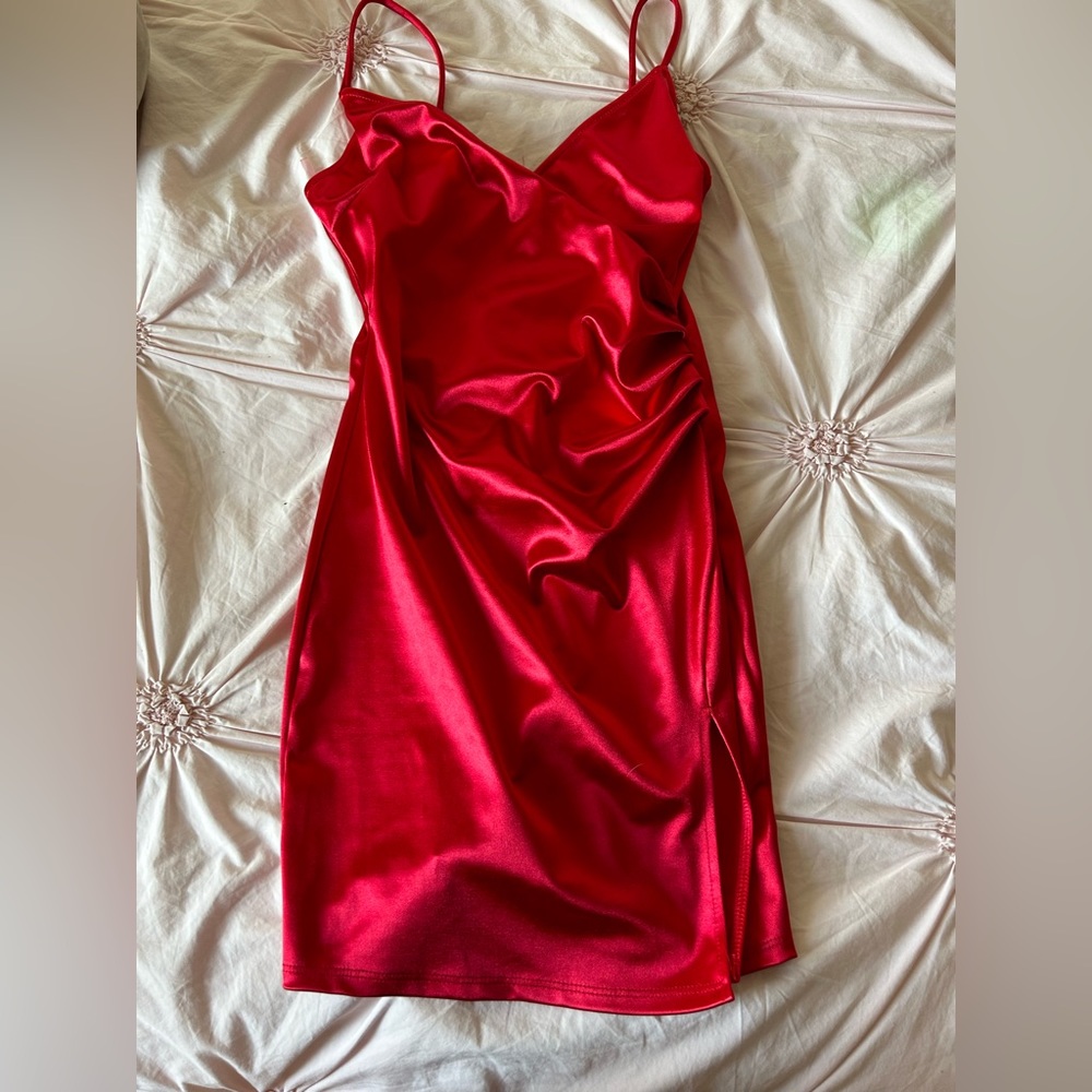 Pretty little thing Red Satin Dress